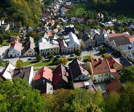 Pohled na náměstí ve Štramberku z Trúby